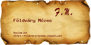 Földváry Mózes névjegykártya